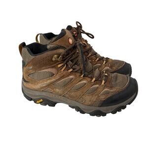 Merrell Moab 3 Mid Waterproof Boots Mens 10 Wide Hiking Earth Brown Vibram